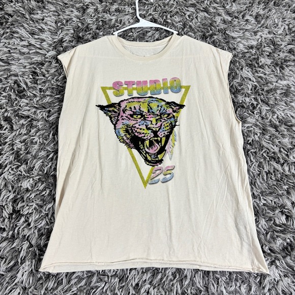 Zadig & Voltaire Tops - Zadig & Voltaire Cecilia Jaguard Strass Muscle Tee Cream Cotton JWTT00004 M